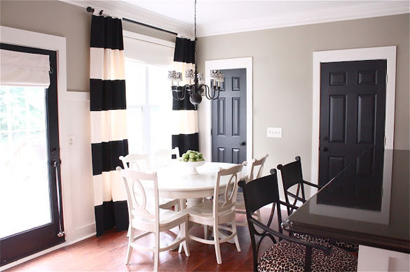 black interior doors with colored walls